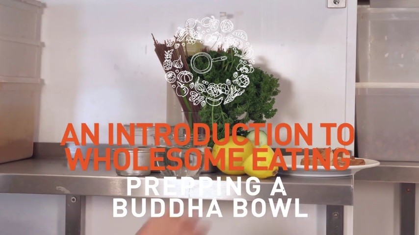 Preparing a Buddha bowl for wholesome eating