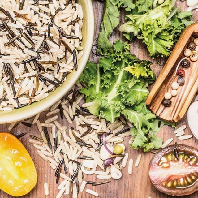 grains and rice on a bowl grains and rice on a bowl