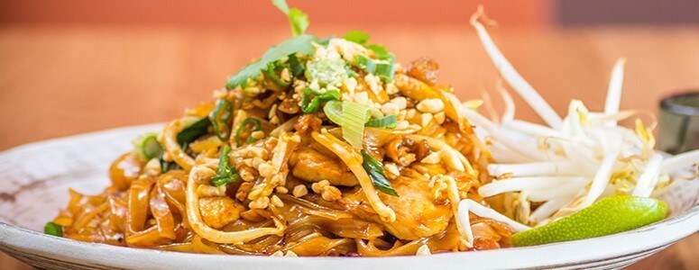 Pad thai plated Pad thai plated