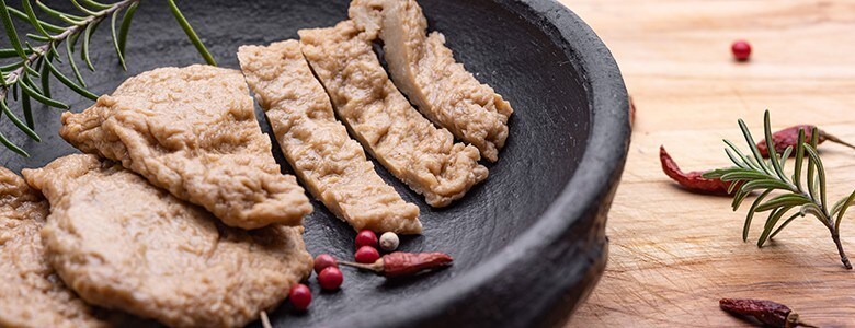 Faux meats plated Faux meats plated