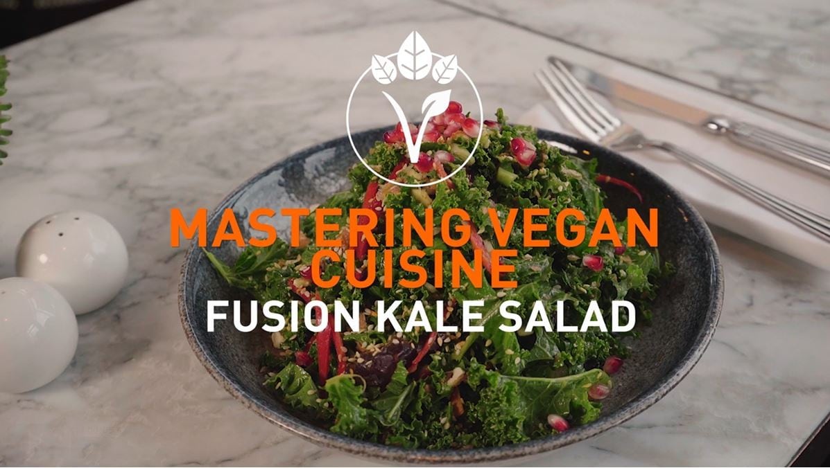 Fusion Kale Salad. Mastering Vegan Cuisine