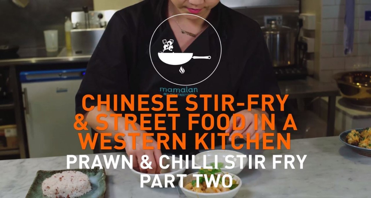Making Prawn & chilli stir-fry part 2