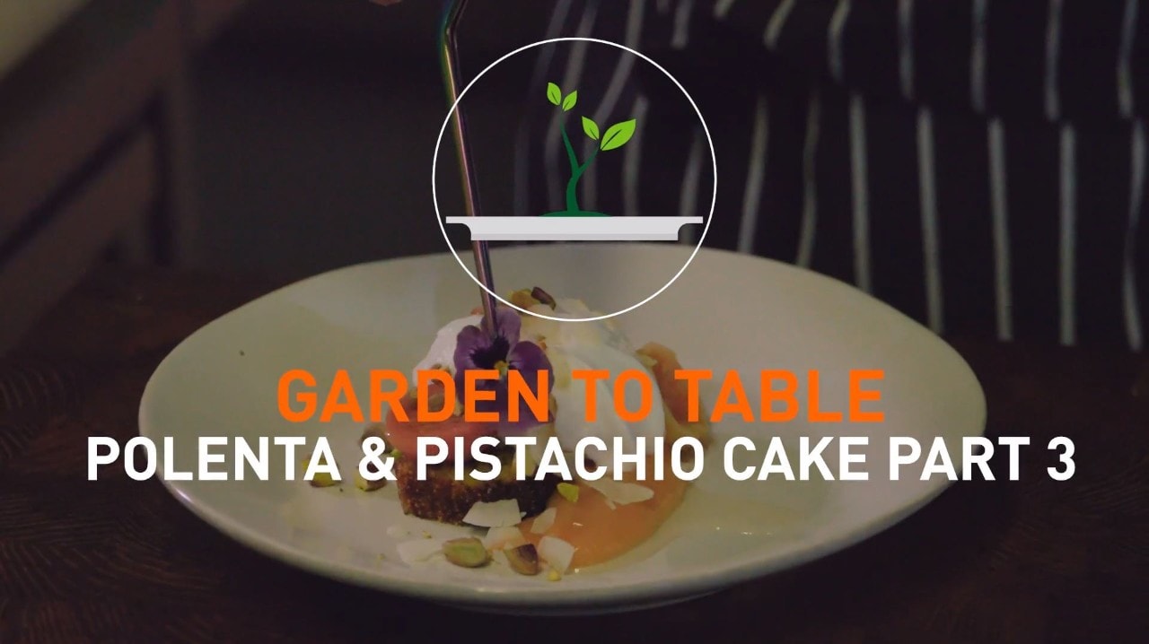 Polenta and Pistachio Vegan Cake - Part 3, Plating