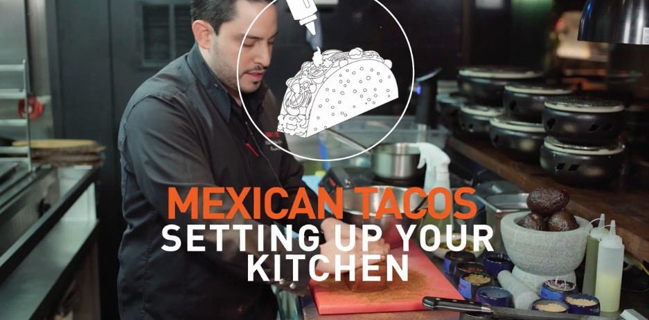Setting up your kitchen for making Mexican Tacos