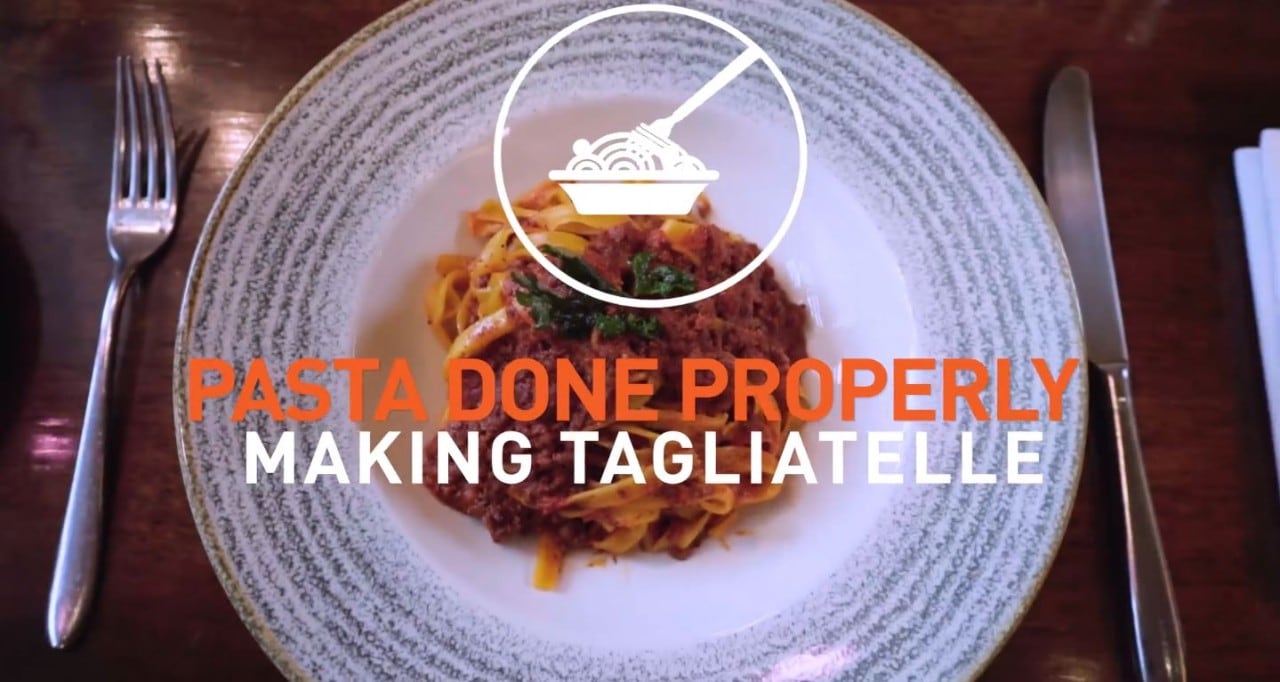 Pasta done properly. Making tagliatelle