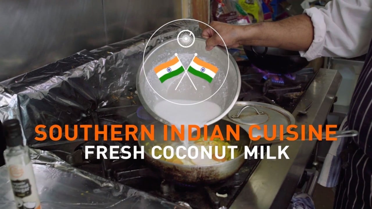 South Indian Cuisine Fresh coconut milk video
