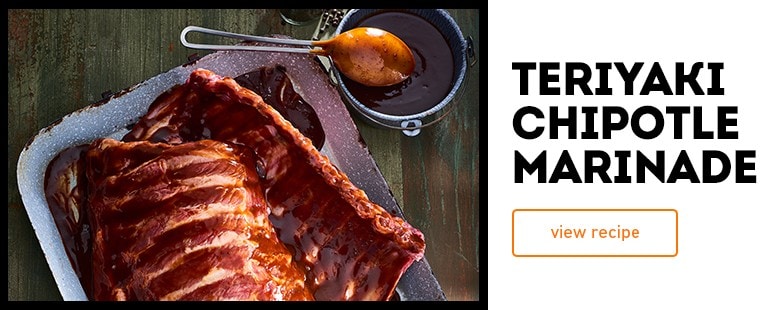 Meat in a teriyaki chipotle marinade