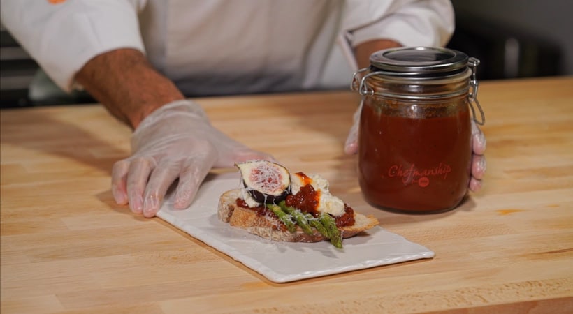 Tomato Chutney recipe served on bread