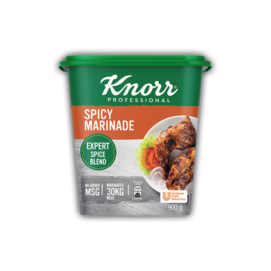 Knorr Professional Spicy Marinade (6x900G) - Knorr Professional Spicy Marinade is made with the perfect blend of spices that delivers a consistent spicy flavour to your dishes