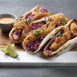 Extra Crispy Chicken wrapped in Naan & Lime Curry Sauce Extra Crispy Chicken wrapped in Naan & Lime Curry Sauce