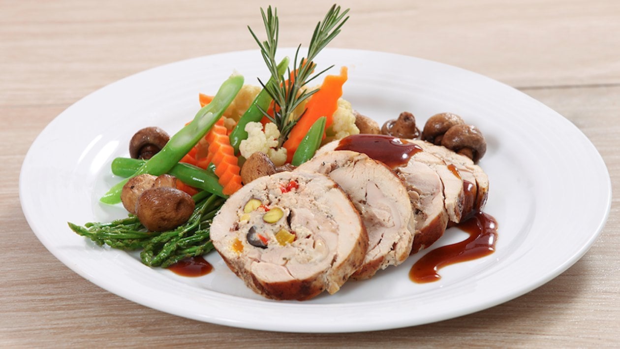 Apricots and Pistachio Stuffed Turkey Roulade