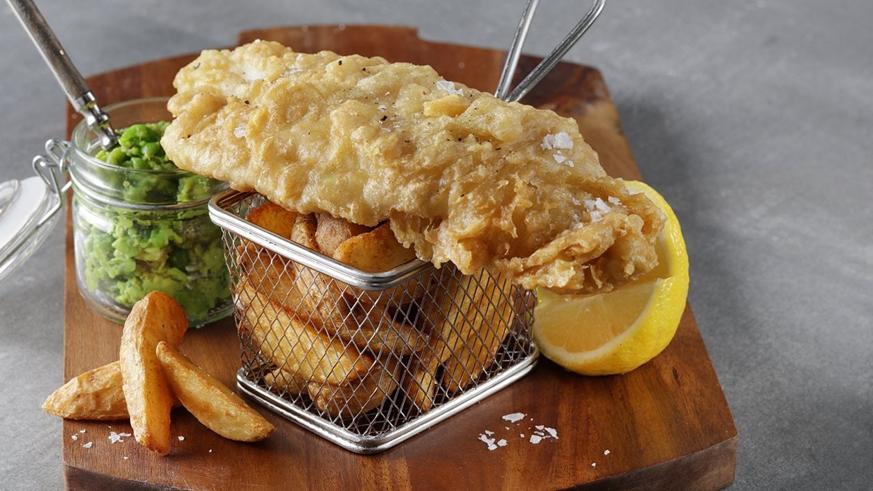 British Fish & Chips with Minted Pea’s – - Recipe