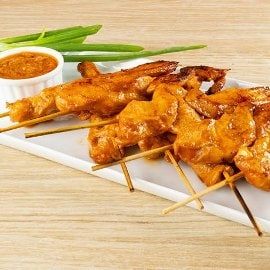 Chicken Satays with Peanut Sauce Chicken Satays with Peanut Sauce