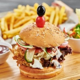 Crispy Fried Chicken Thigh Burger Crispy Fried Chicken Thigh Burger