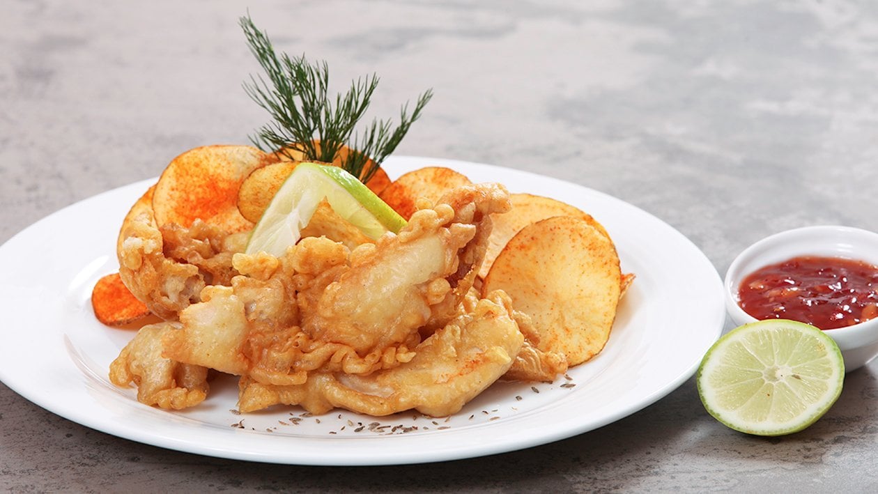 Cumin Infused Batter Fried Fish Fillet with Chips – - Recipe