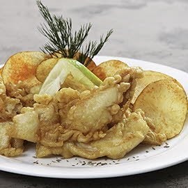 Cumin Infused Batter Fried Fish Fillet with Chips Cumin Infused Batter Fried Fish Fillet with Chips