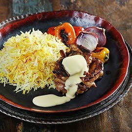 Grilled Chicken and Saffron Rice