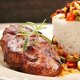 Honey Glazed Chicken Breast in Flamed Rosemary Gravy Honey Glazed Chicken Breast in Flamed Rosemary Gravy