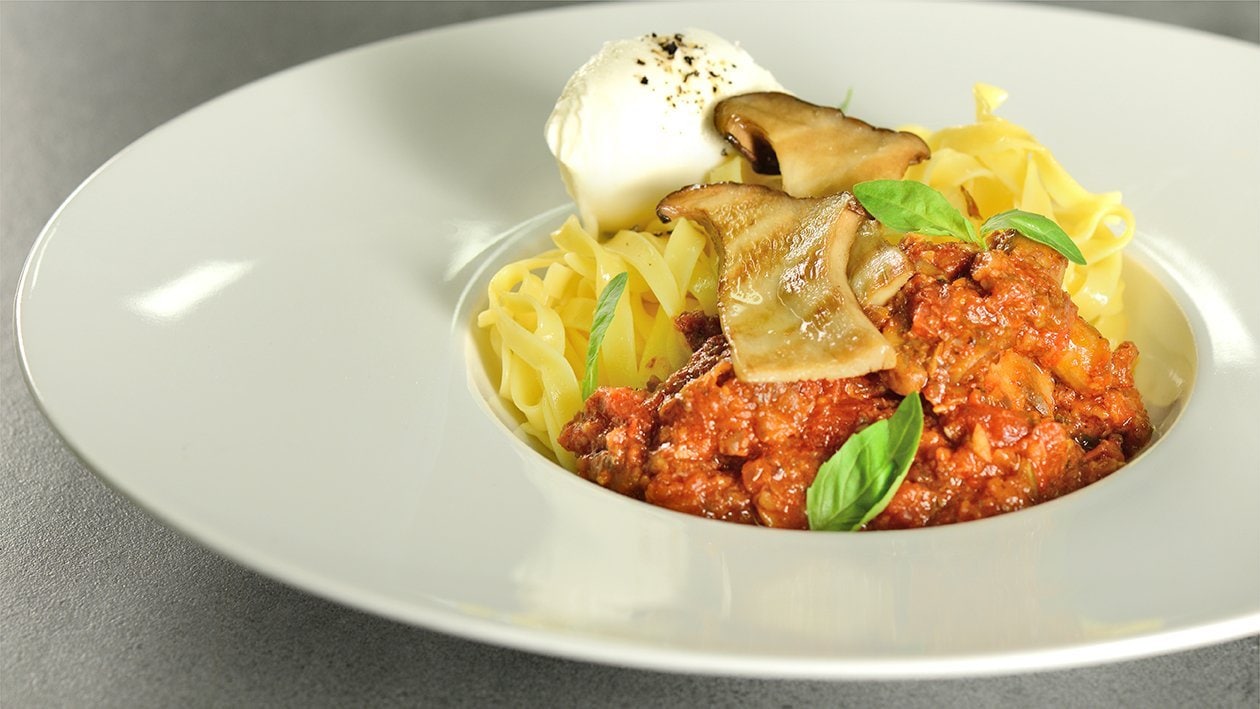 Mushroom Bolognese with Buffalo Mozzarella – - Recipe
