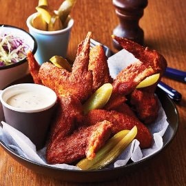 Tennessee Hot Fried Chicken,Slaw and Blue Cheese Dressing Tennessee Hot Fried Chicken,Slaw and Blue Cheese Dressing