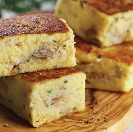 Turkey and Cheese Polenta Cakes