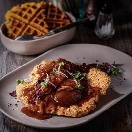 Pork Leg Schnitzel with Maple Caramelised Apple and Bacon Gravy Pork Leg Schnitzel with Maple Caramelised Apple and Bacon Gravy